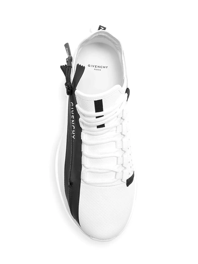 Shop Givenchy Men's Spectre Low-top Zip Sneakers In White