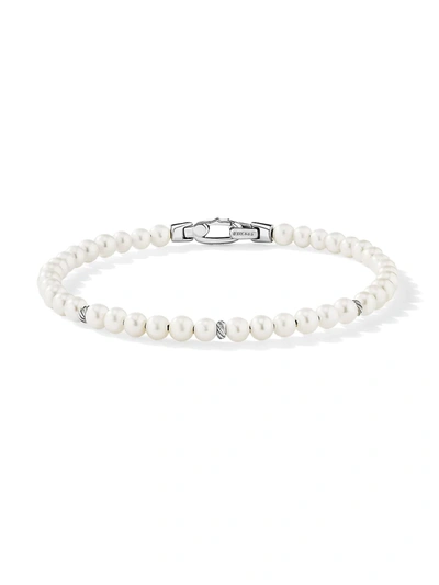 Shop David Yurman Women's Spiritual Beads Sterling Silver & Gemstone Beaded Bracelet In Pearl
