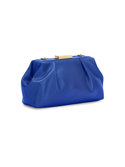 Shop Demellier Women's Mini Florence Leather Pouch Clutch In Electric Blue