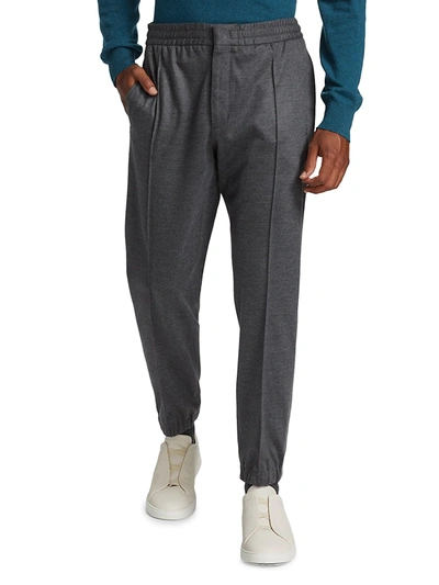 Shop Ermenegildo Zegna Virgin Wool Joggers In Grey