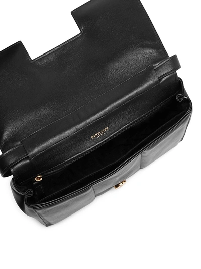 Shop Demellier Midi Alexandria Leather Shoulder Bag In Black