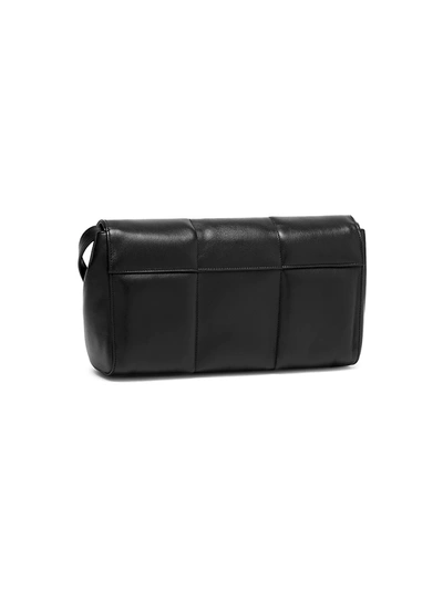 Shop Demellier Midi Alexandria Leather Shoulder Bag In Black