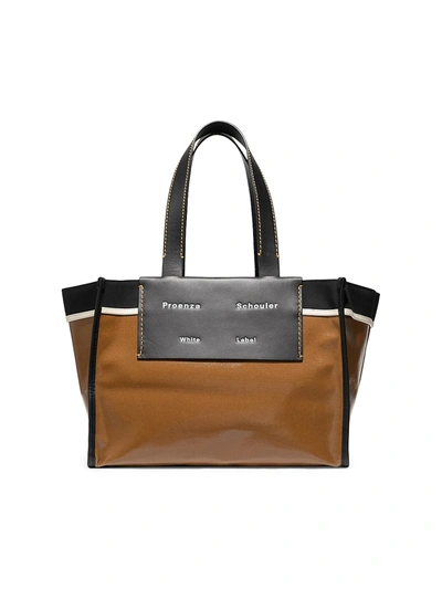 Shop Proenza Schouler White Label Women's Large Coated Canvas Tote In Tobacco
