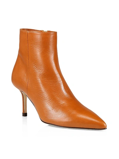 Shop L Agence Women's Aimee Ii Leather Ankle Boots In Luggage