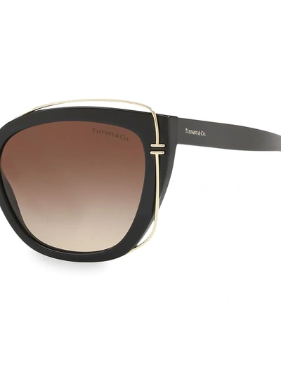 Shop Tiffany & Co Women's 54mm Cat Eye Sunglasses In Black