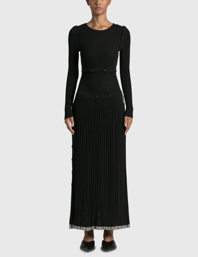 Shop Christopher Esber Deconstruct Longsleeve Knit Dress In Black