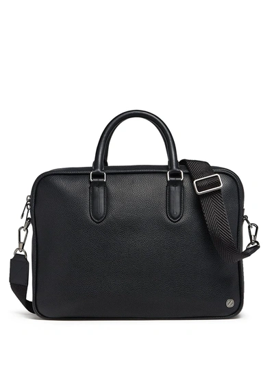 Shop Ermenegildo Zegna Leather Business Bag In Black