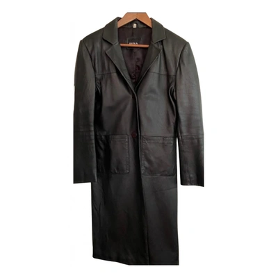 Pre-owned Dna Leather Coat In Black