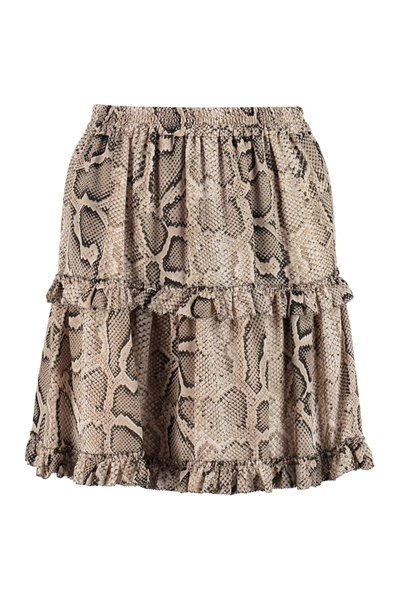 Shop Michael Michael Kors Printed Crepe Skirt In Animalier