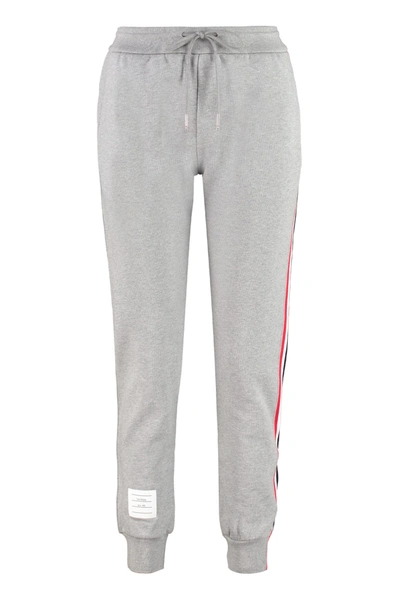 Shop Thom Browne Stretch Cotton Track-pants In Grey