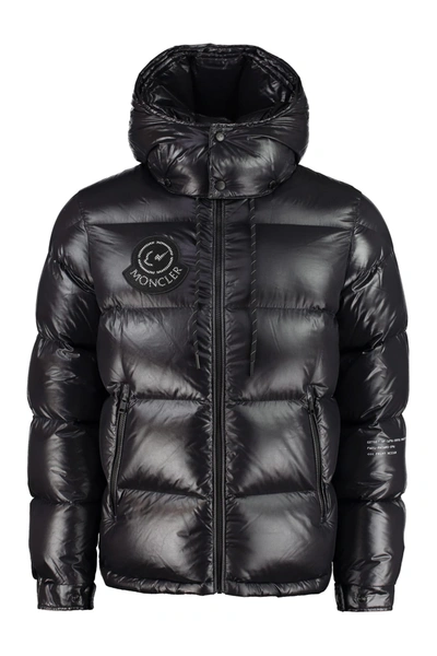 Shop Moncler Genius Hantium Hooded Full-zip Down Jacket In Black