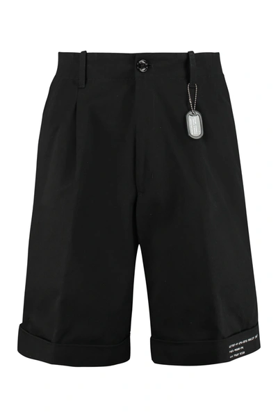Shop Moncler Genius Cotton Bermuda Shorts In Black
