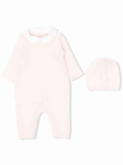 Shop Fendi Newborn Onesie With Logo In Pink