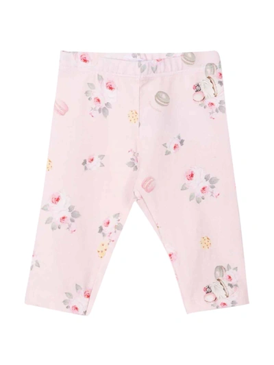 Shop Monnalisa Newborn Pink Leggings In Rosa