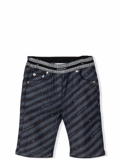 Shop Givenchy Newborn Trousers With Print In Denim