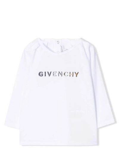 Shop Givenchy Newborn T-shirt With Print In White