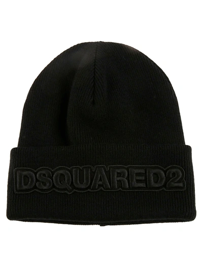 Shop Dsquared2 Icon Patch Knit Beanie In Black