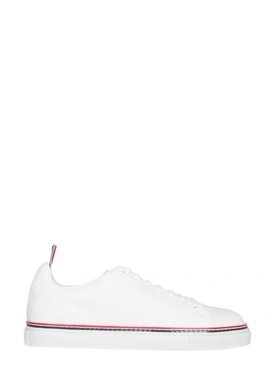 Shop Thom Browne Tennis Sneakers In Bianco