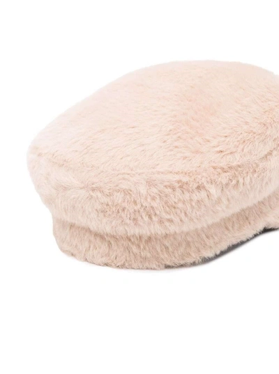 Shop Ruslan Baginskiy Baker Boy Hat In Beige Ecological Fur