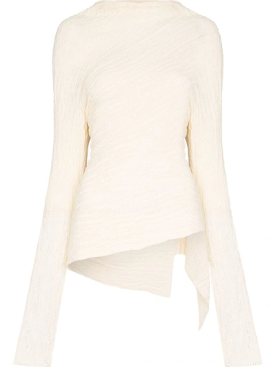Shop Marques' Almeida Draped Recycled Cotton Top In Nude