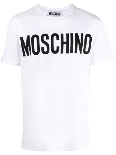 Shop Moschino Logo Print T-shirt In Weiss