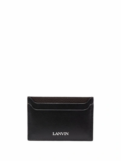 Shop Lanvin Leather Card Holder In Schwarz