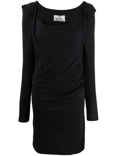 Shop Vivienne Westwood Elizabeth Jersey Dress In Schwarz