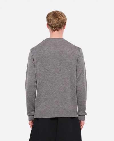 Shop Ami Alexandre Mattiussi Ami Paris Heart Logo Merino Wool Sweater In Grey