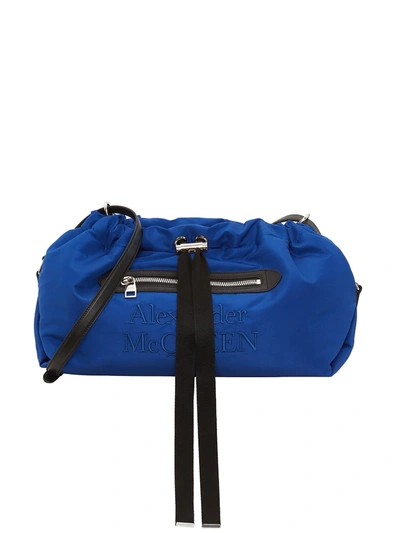 Shop Alexander Mcqueen The Bundle Drawstring Shoulder Bag In Blue