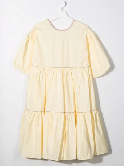 Shop Molo Wrap Shortsleeved Smock Dress In Yellow