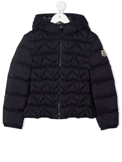 Shop Moncler Laurette Padded Hooded Jacket In Blue