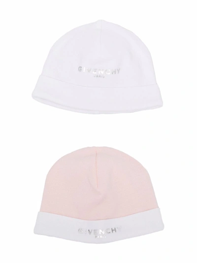 Shop Givenchy Logo-print Hat Set In Pink