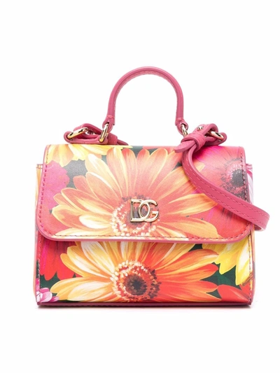 Shop Dolce & Gabbana Gerbera Daisy-print Tote Bag In Orange