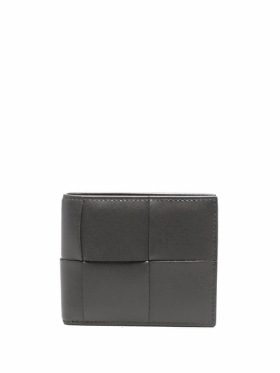 Shop Bottega Veneta Intrecciato Bi-fold Wallet In Grey