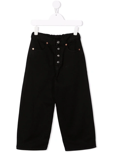 Mm6 Maison Margiela Teen Mid-rise Straight-leg Jeans In Black