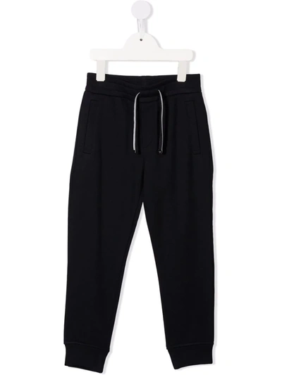 Shop Emporio Armani Drawstring Jersey Track Pants In Blue