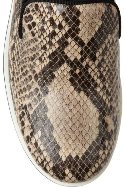 Shop Stella Mccartney Glossed Snake-effect Faux Leather Sneakers In Animal Print
