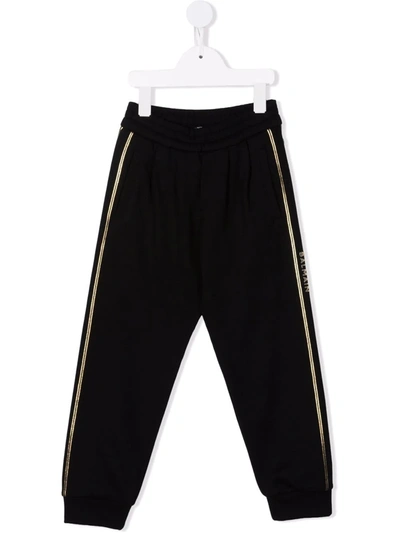 Shop Balmain Side Stripe-detail Track Pants In Black