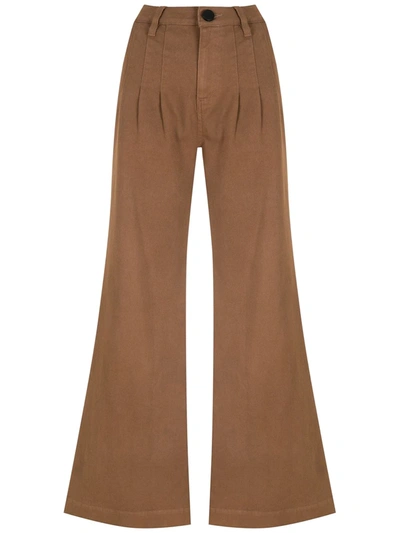 Shop Andrea Bogosian Pockets Flared Trousers In Brown