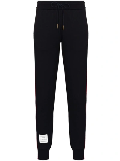 Thom Browne Rwb Stripe-detail Drawstring Track Pants In Blue