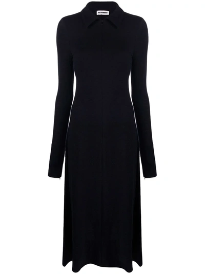 Shop Jil Sander Chain-detail Knitted Dress In Black
