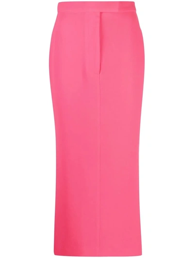 Shop Alex Perry High-waisted Midi Skirt In Pink
