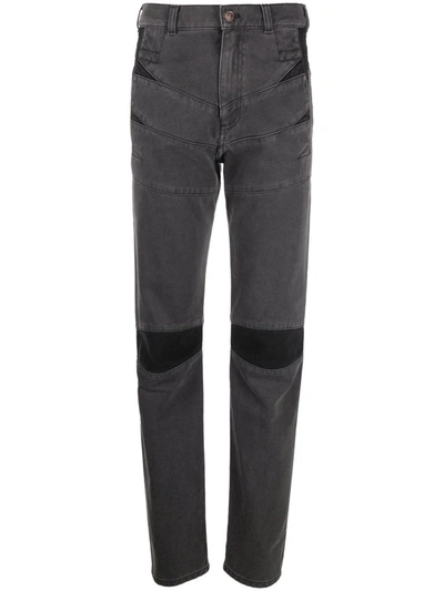 Kenzo Straight-leg Chino Trousers In Gray