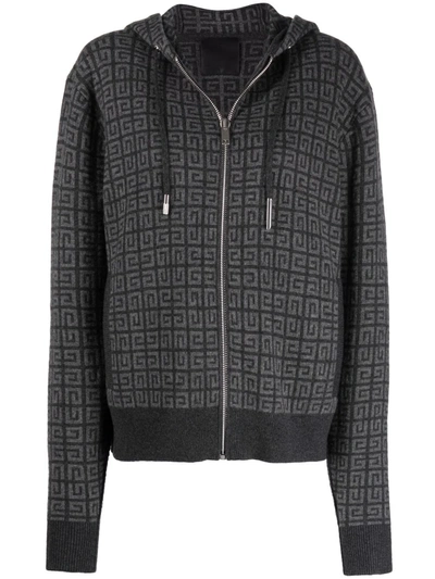 Shop Givenchy 4g Cashmere Zip Hoodie In Grau