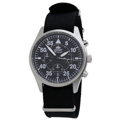 Shop Orient Flight Chronograph Quartz Black Dial Mens Watch Ra-kv0502b10b