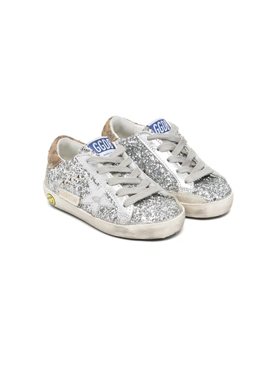 Shop Golden Goose Superstar Glitter Sneakers In 银色