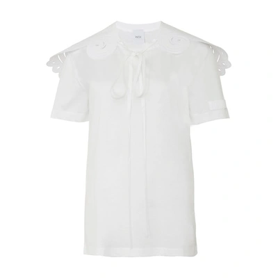 Shop Patou T-shirt With Embroidered Collar In White