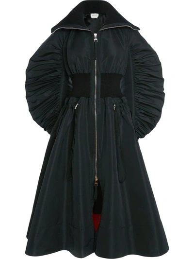 Shop Alexander Mcqueen Hybrid Bomber Mid-length Dress In Black