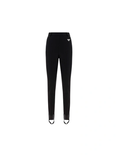 Shop Prada Leggings In Nero