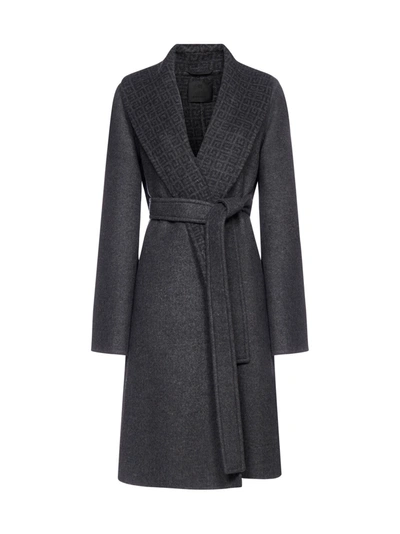 Shop Givenchy Coat In Grey Black